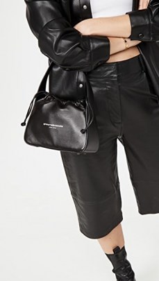 Alexander Wang Ryan Small Bag ~ black leather mini drawstring handbag - flipped