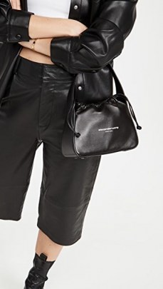 Alexander Wang Ryan Small Bag ~ black leather mini drawstring handbag