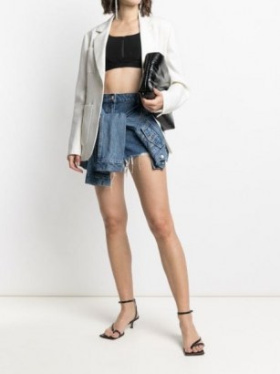 Alexander Wang tie front denim shorts | contemporary casual wear - flipped