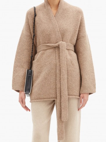 LAUREN MANOOGIAN Alpaca-blend cardigan | neutral wrap cardigans | tie waist | luxe knitwear