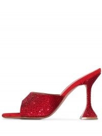 Amina Muaddi Lupita 95mm red crystal-embellished mules | party heels