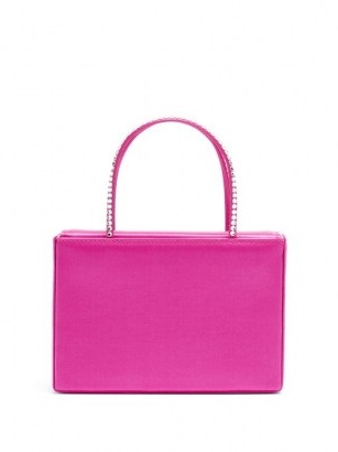 AMINA MUADDI Amini Gilda crystal satin box bag ~ small pink handbag ~ luxe bags