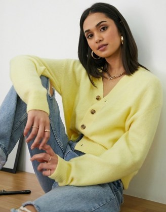 & Other Stories cardigan in yellow ~ v neck cardigans - flipped