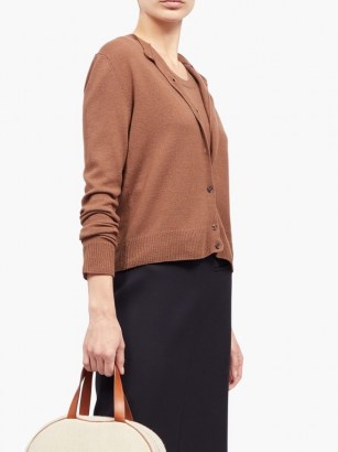 THE ROW Annamaria cashmere cardigan ~ classic camel-brown cardigans