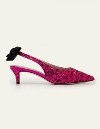 Boden Antonia Slingbacks Pink Flambé Sequin | kitten heel party shoes