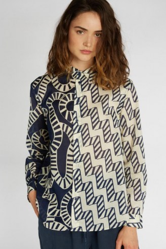 Camilla Perkins X Gorman AQUARIUS SPLICE SHIRT – mixed print shirts - flipped