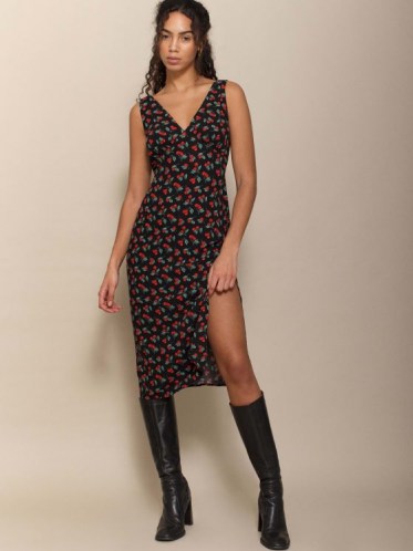 Reformation Ares Dress Cherry Pie | fruit print dresses | thigh high slit