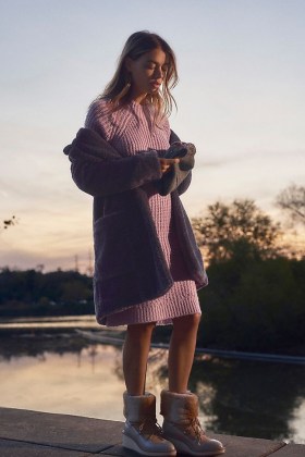 Allison Melia Sweater Tunic Dress / lavender knitted dresses - flipped