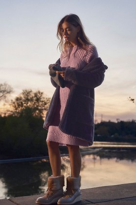 Allison Melia Sweater Tunic Dress / lavender knitted dresses