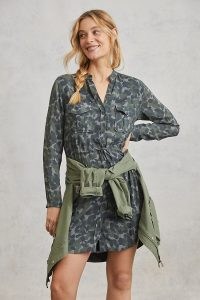 Cloth & Stone Nina Camo Mini Shirtdress / camouflage print shirt dresses / casual day clothing
