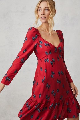 Hope For Flowers by Tracy Reese Rosebud Mini Dress / red floral dresses - flipped