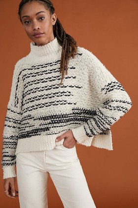Pilcro Kari Striped Jumper / loose fit drop shoulder jumpers / textured knitwear - flipped