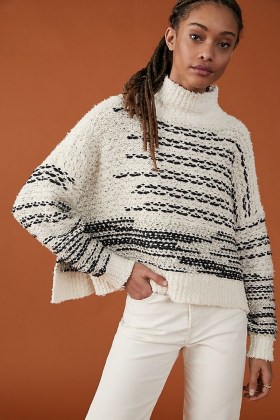Pilcro Kari Striped Jumper / loose fit drop shoulder jumpers / textured knitwear