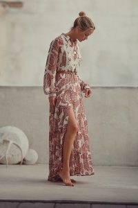 ANTHROPOLOGIE Aleah Printed Maxi Dress / long paisley print dresses