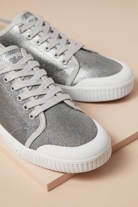 Spring Court Metallic Low-Top Trainers Silver