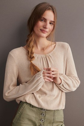 Amadi Esther Ruched Cashmere Top | chic knitwear - flipped