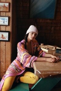 ANTHROPOLOGIE Juliette Space-Dyed Longline Cardigan / long pink cardigans / multicoloured knitwear