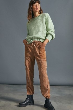 Pilcro Faux Suede-Trimmed Utility Joggers in Cedar - flipped