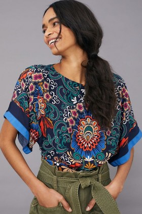 Anthropologie Vienna Kimono Blouse | wide sleeve floral top