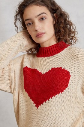 Anthropologie Daisy Sweetheart Jumper | heart patterns | hearts on knitwear | drop shoulder jumpers