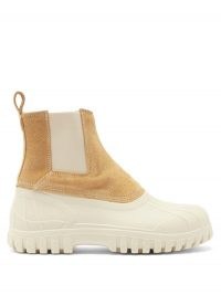 DIEMME Balbi suede Chelsea boots ~ chunky white and beige ankle boots