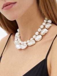 SOPHIE BUHAI Baroque-pearl sterling-silver necklace ~ chunky pearls ~ double strand statement necklaces