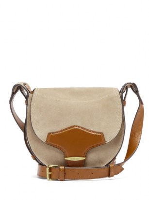 ISABEL MARANT Botsy suede shoulder bag ~ beige and brown leather bags - flipped