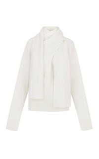 Anna October Celia Oversized Wool-Blend Scarf-Neck Sweater | sweaters with scarves attached