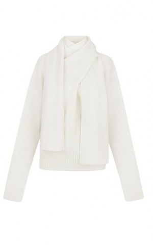Anna October Celia Oversized Wool-Blend Scarf-Neck Sweater | sweaters with scarves attached