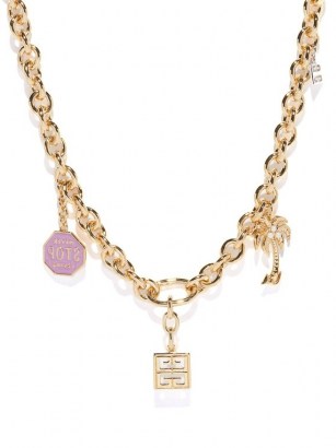 GIVENCHY Charm chainlink necklace ~ designer statement necklaces ~ jewellery with charms attached - flipped