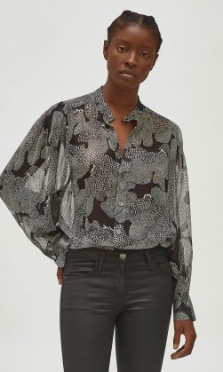 EQUIPMENT CHAYCE SILK TOP – printed monochrome blouses - flipped