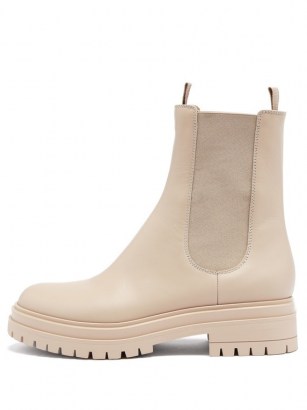 GIANVITO ROSSI Chester trek-sole leather Chelsea boots ~ luxe beige chelsea boot - flipped