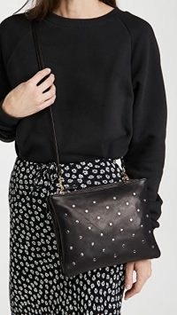 Clare V. Double Sac Bretelle Bag | black leather studded crossbody bags