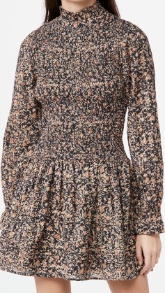 Cleobella Astrid Mini Dress / smocked floral dresses / high neck / long sleeve - flipped