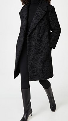 Club Monaco Faux Astrakhan Coat / black textured coats - flipped