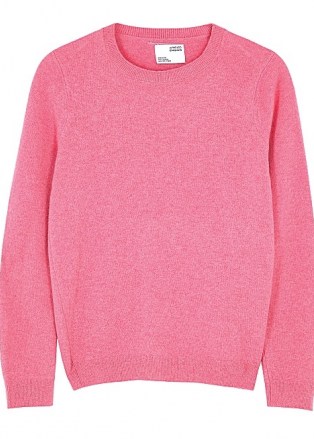 COLORFUL STANDARD Pink merino wool jumper ~ bright crew neck jumpers - flipped