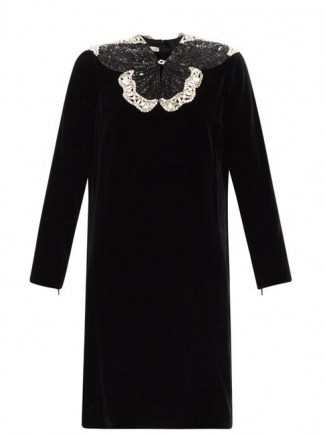 GUCCI Crystal and sequinned butterfly velvet dress ~ lbd