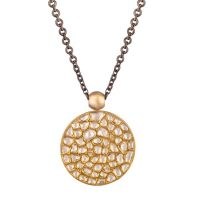 Ouroboros Jewellery Dark Side Of The Moon Diamond & Gold Pendant ~ double sided pendants