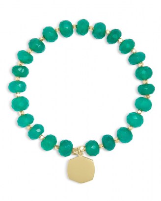 KENDRA SCOTT Davis 18k Gold Vermeil Beaded Bracelet In Green Onyx | bracelets | jewellery | jewelry - flipped