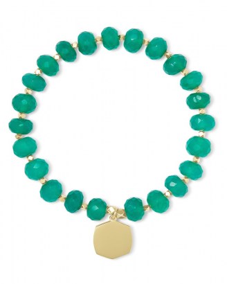 KENDRA SCOTT Davis 18k Gold Vermeil Beaded Bracelet In Green Onyx | bracelets | jewellery | jewelry