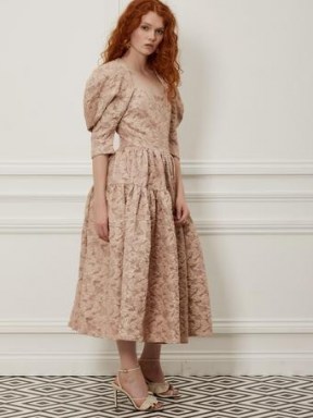 sister jane DREAM Zelda Jacquard Midi Dress | volume sleeve dresses