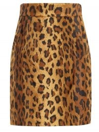 KHAITE Eiko cheetah-print cotton-blend velvet mini skirt ~ brown animal print skirts