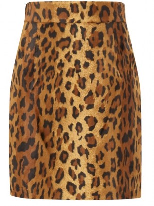 KHAITE Eiko cheetah-print cotton-blend velvet mini skirt ~ brown animal print skirts - flipped
