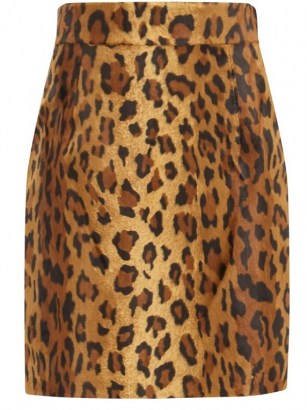 KHAITE Eiko cheetah-print cotton-blend velvet mini skirt ~ brown animal print skirts