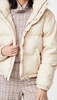 En Saison Puffer Jacket in Natural ~ quilted faux leather jackets - flipped