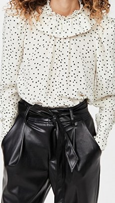 Essentiel Antwerp Zeyboard Top with Extra Collar / spot and star print ruffle collar tops - flipped
