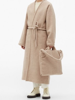 KASSL EDITIONS Felted medium wool-blend tote bag | beige fabric bags | neutral handbags