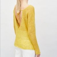 You by Tokarska Fog Blouse With A Necklline At The Back Yellow ~ bright open back jumper