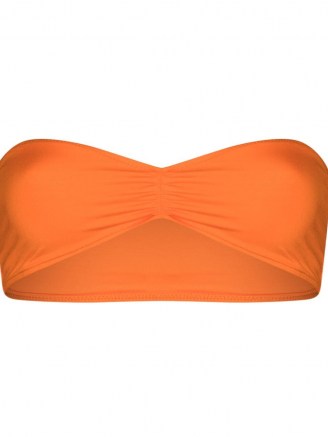 Frankies Bikinis Jeanette bandeau bikini top / strapless orange bikinis - flipped