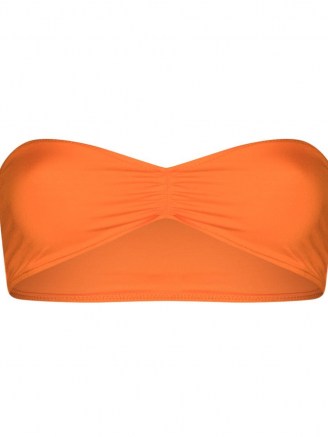 Frankies Bikinis Jeanette bandeau bikini top / strapless orange bikinis